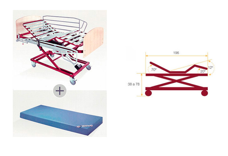 Alquiler cama articulada carro elevador